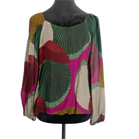 Farm Rio Size Small  Katalina Blouse Long Sleeve - Picture 6 of 9